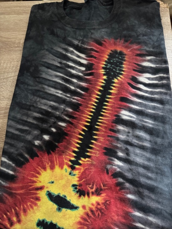 Other - Vintage Tie-Dye Graphic T-Shirt with Sunburst Guitar Motif